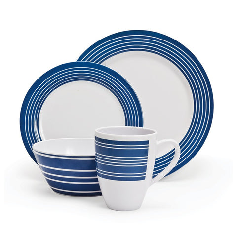 Set Dinner Melamine 16pc Nautical