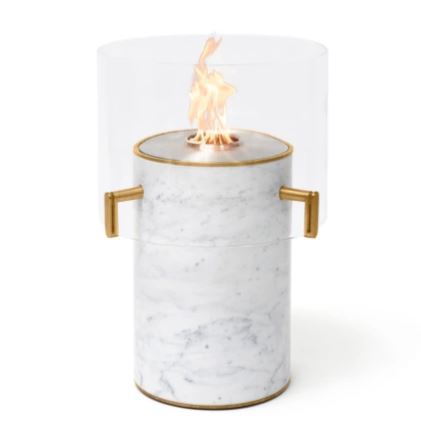 Pillar 3t Marble Wht Fireplace