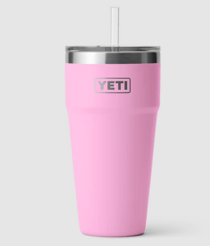 26oz Rambler Cup with Straw Lid Power Pink