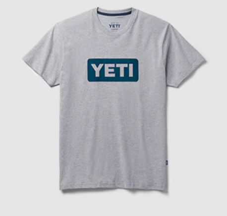Yeti Logo Badge Tshirt Grey Lg